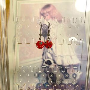 Vintage Glass Flower Bead Earrings